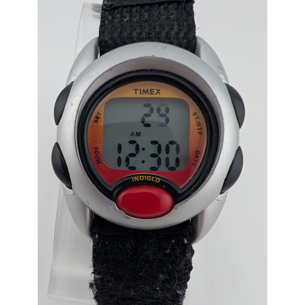 Timex Time Machines Boys Digital Watch Flames Nyon Strap‎ T78751- New Battery